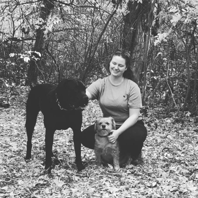 Anna Gervais, owner of Northern Hound Supply pets Yogi (left) and Harley. photo courtesy of Anna Gervais