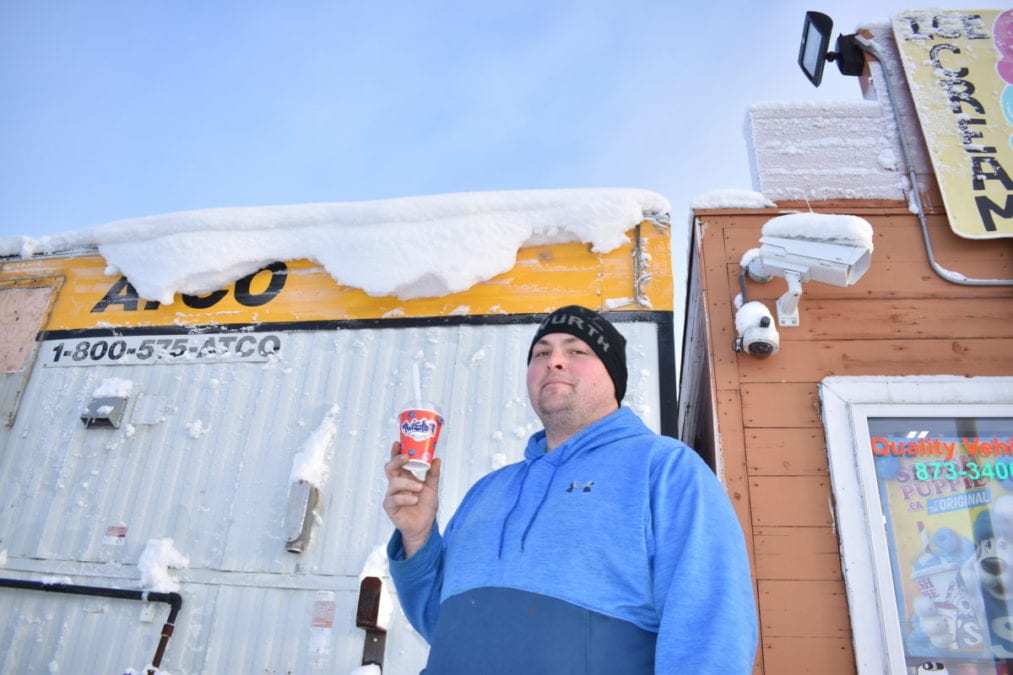 The Atco trailer beside the Gastown shop contains a commercial kitchen that Jamie Pye bought last October. Pending City approval, he hopes to begin selling baked goods in late February or early March. Blair McBride/NNSL photo