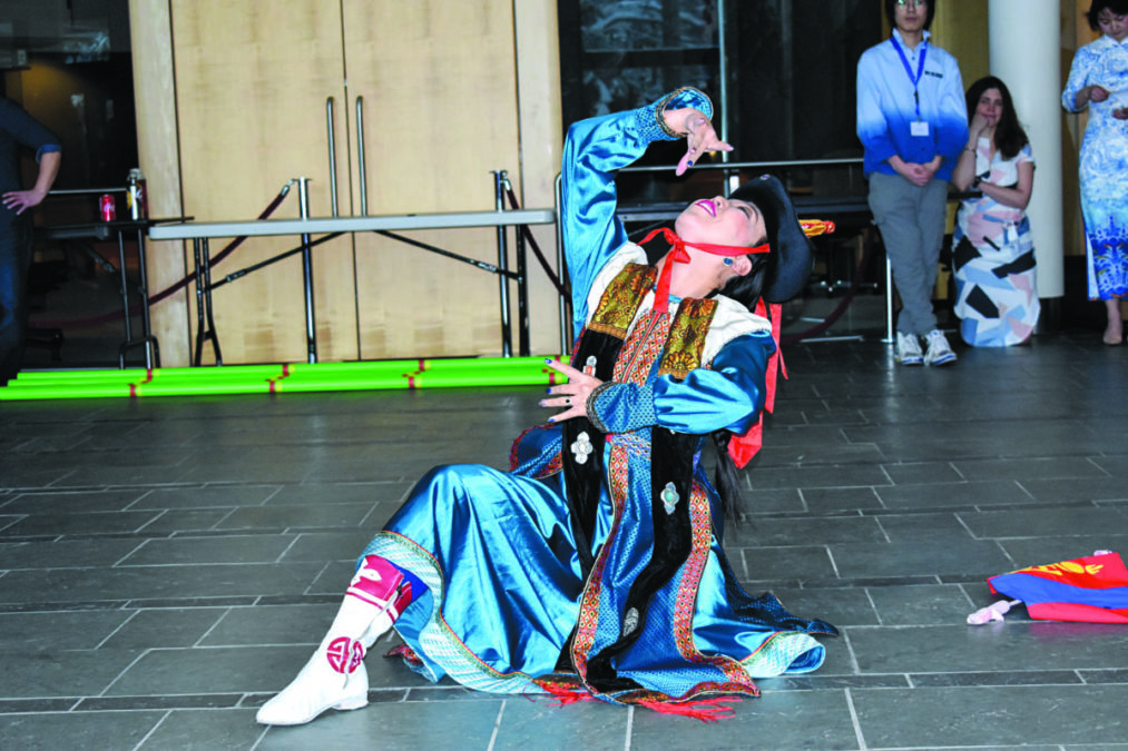 Oyuka Bernabe performs a traditional Mongolian dance at the Chinese New Year celebration in the Legislative Assembly building on Jan. 26. NNSL file photo