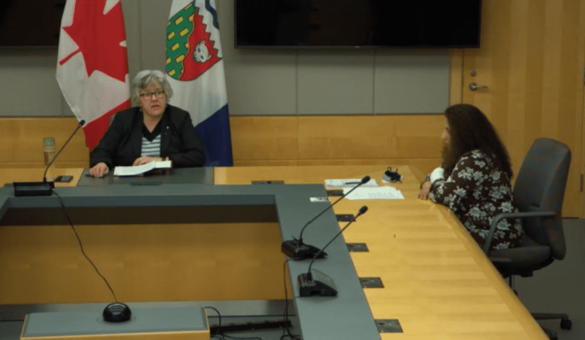 Health Minister Julie Green, left, and chief public health officer Dr. Kami Kandola spoke to reporters remotely on Tuesday about the GNWT's Covid-19 vaccination strategy. GNWT image