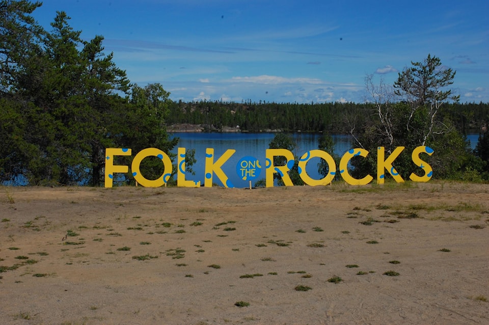Meaghan Richens/NNSL photo. A sign from Folk on the Rocks 2018.