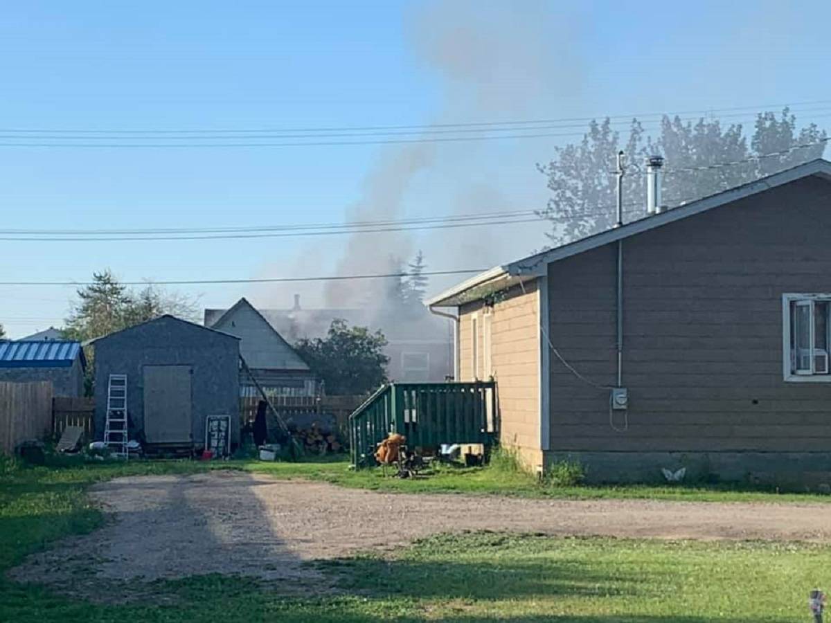Fort Simpson attended a residence at approximately 7:30 a.m. on June 29 in response to a call about a residence in flames. Photo courtesy of Sean Whelly