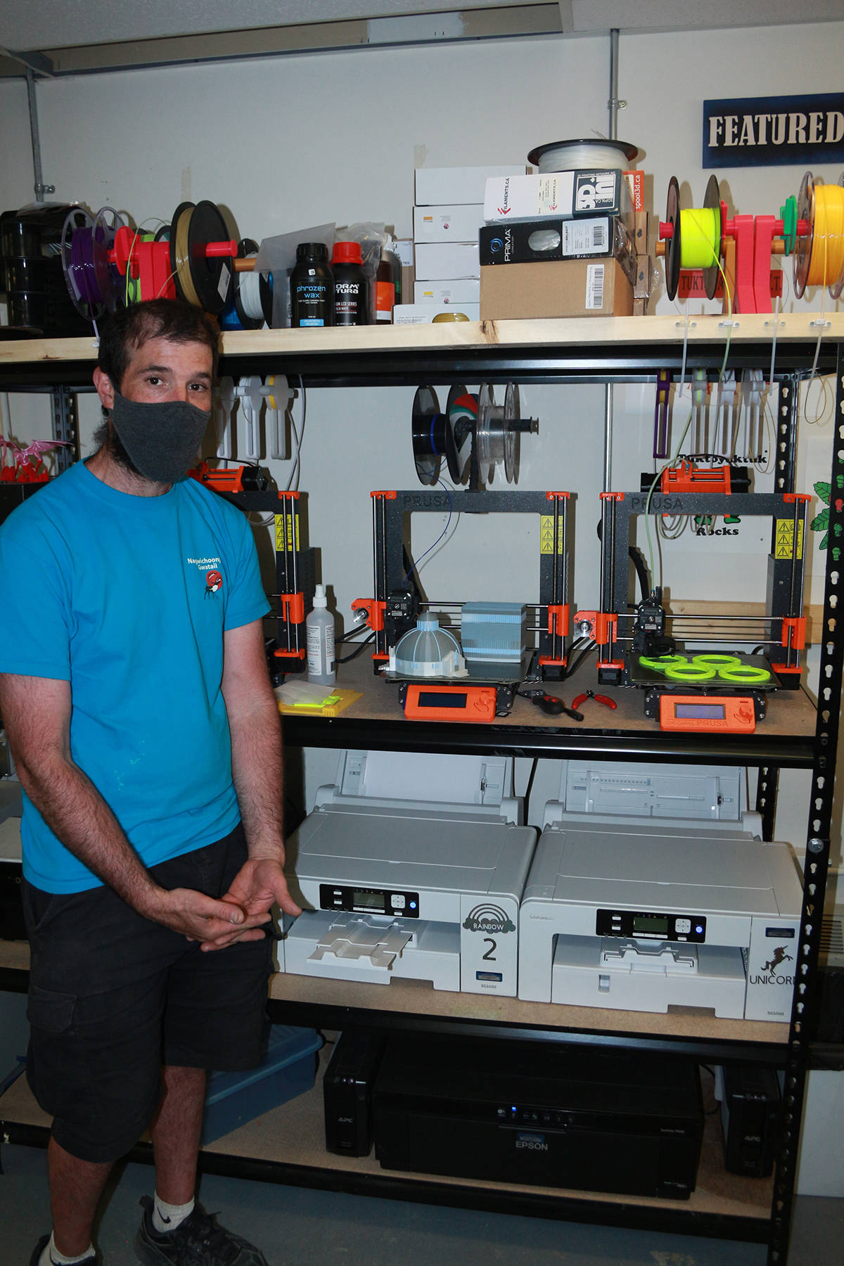 A series of 3D printers and high-end photo printers are demonstrated by INNOVATE Centre for Arts, Crafts and Technology technician Juan Bidegain. The 3D printers use biodegradable plant-based plastics, so they wont contribute to plastics in the oceans. Eric Bowling/ϳԹ media