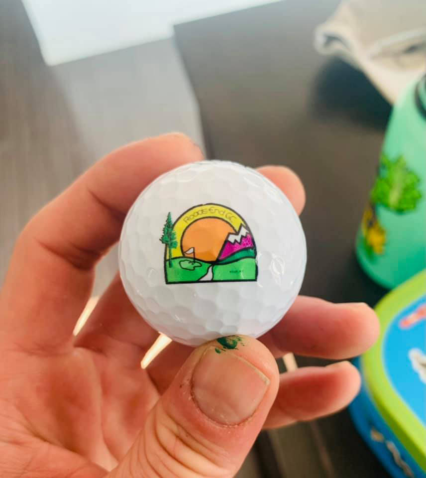 Specialty golf balls with the Roads End Golf Club logo are available at the club’s proshop. A pack of three is $12 or individuals are $5, while supplies last. Photo courtesy of Roads End Golf Club