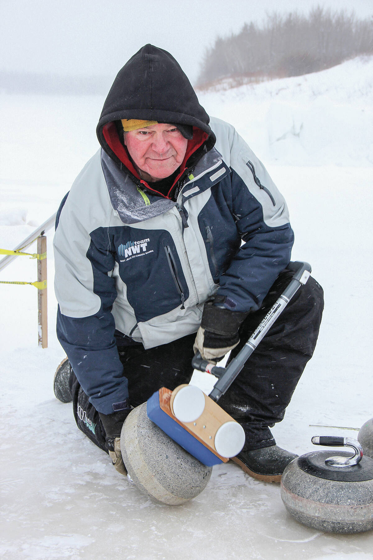 Paul Delorey, who passed away on Jan. 1, 2020, was well-known for his love of curling, even setting up an outdoor curling sheet on the Hay River in February of 2017 for Winter Celebration. NNSL file photo