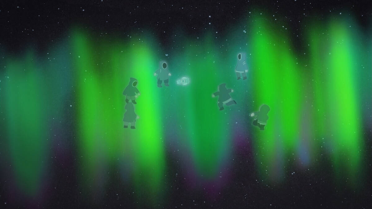 A frame from Arctic Song displaying the northern lights. Photo courtesy of the National Film Board of Canada