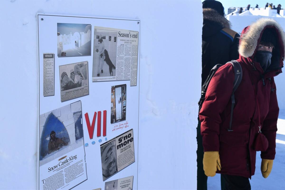 Lodged in the icy snow were clippings of articles going through the years in celebration the festivals 27 year anniversary. Ethan Butterfield/NNSL photo