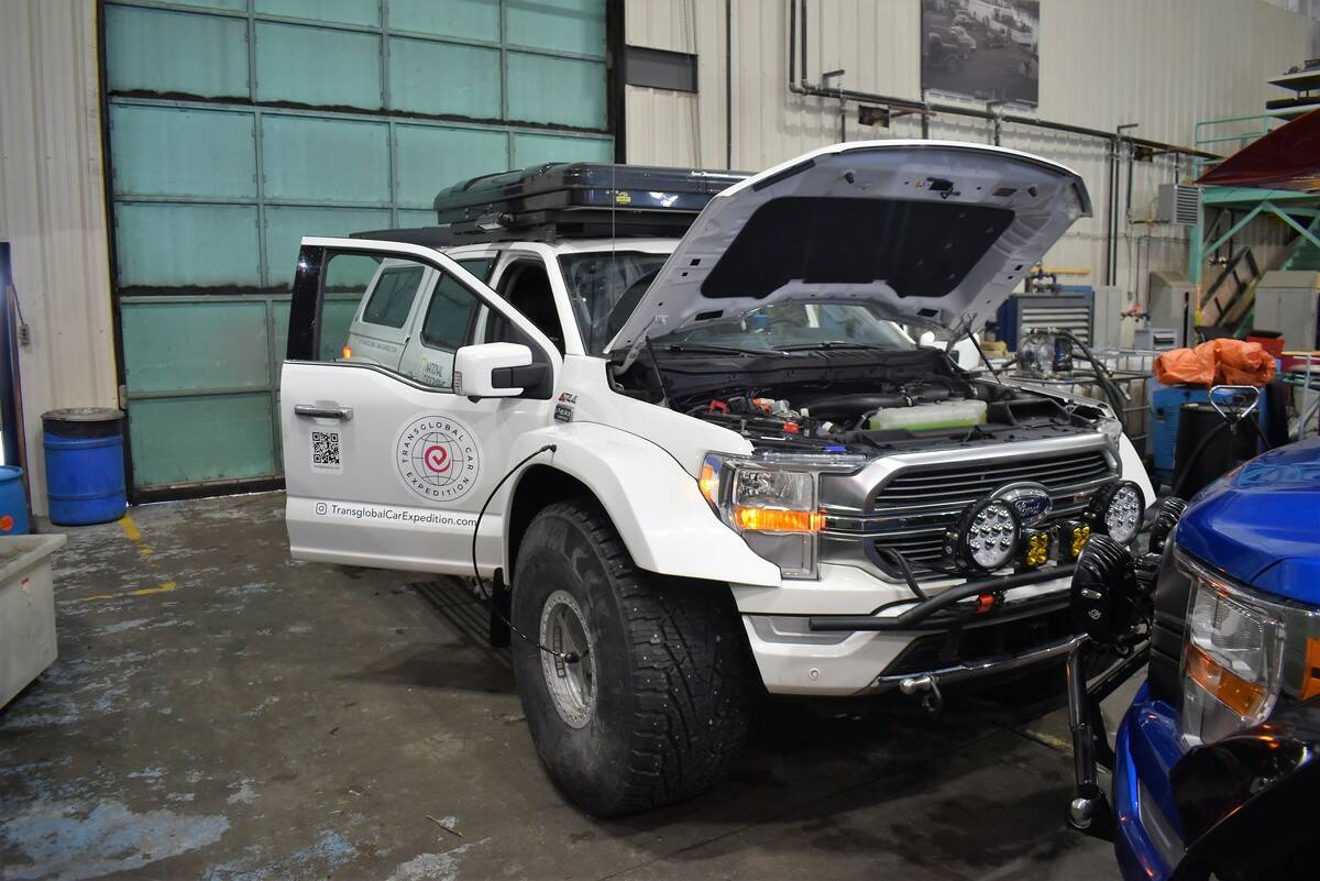 The hybrid F-150 which, after the test run will be making its away around the world. Ethan Butterfield/NNSL photo