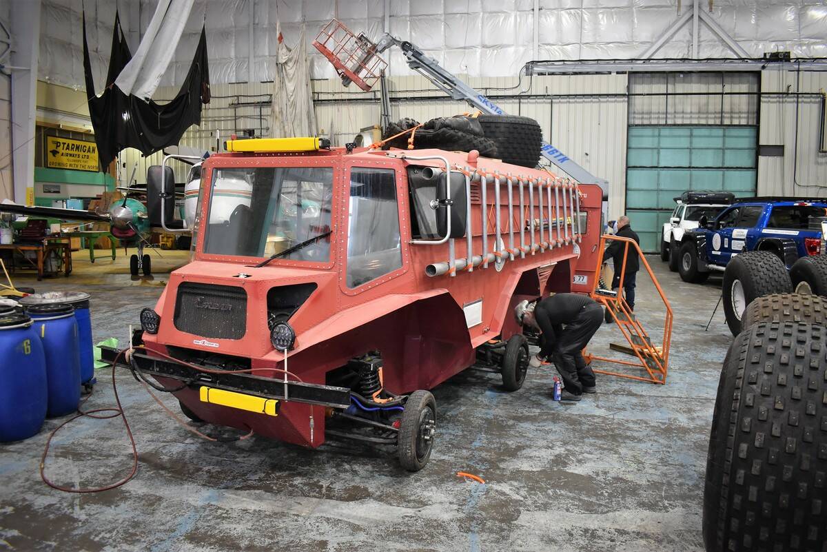 A second Russian Yamelya under construction. The Yamelya was designed by Vasily Elagin, a Russian explorer whos part of the crew. Ethan Butterfield/NNSL photo