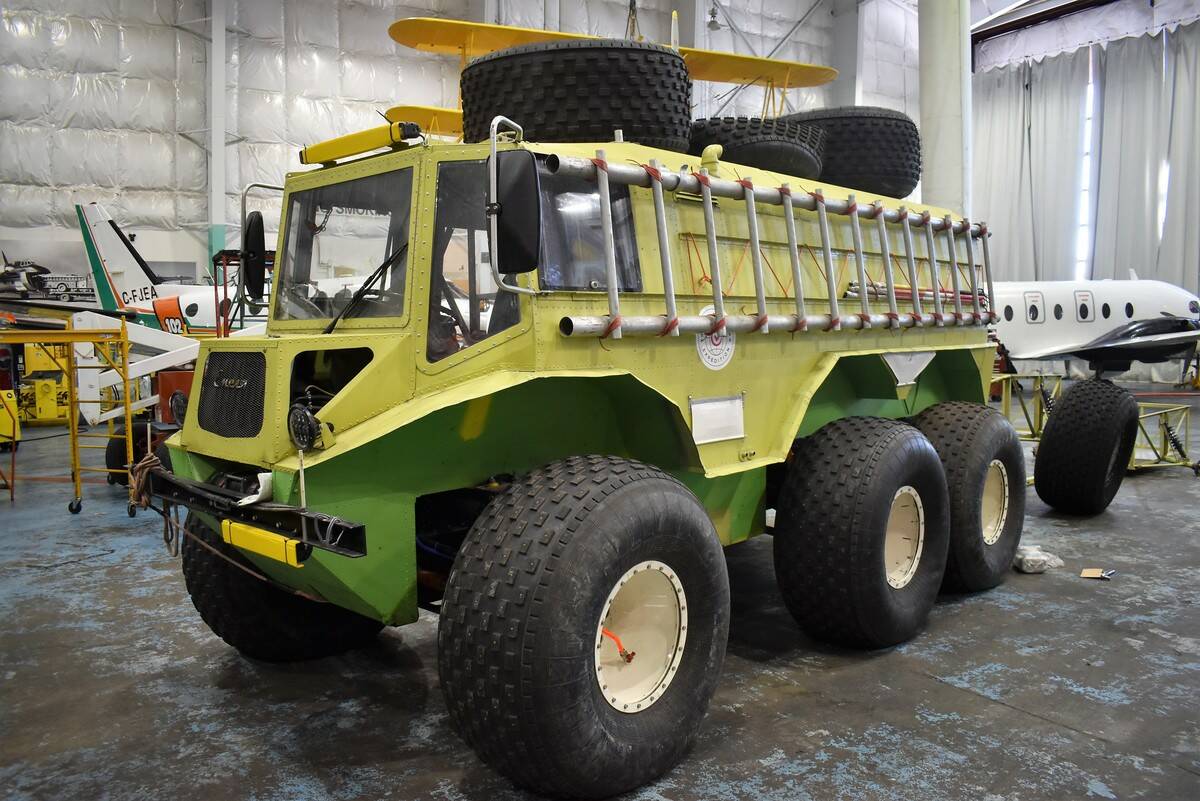 The Russian-made Yemelya is a six-wheel, 51-inch tire, amphibious flotation vehicle meant for travel across open water. The team will use the Yemelyas to cross the Arctic Ocean. Ethan Butterfield/NNSL photo