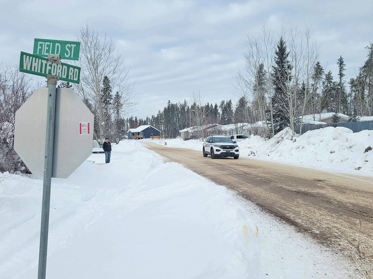 An vehicle sits on Whitford Road in Fort Smith March 4. Photo courtesy of Margaret McKay