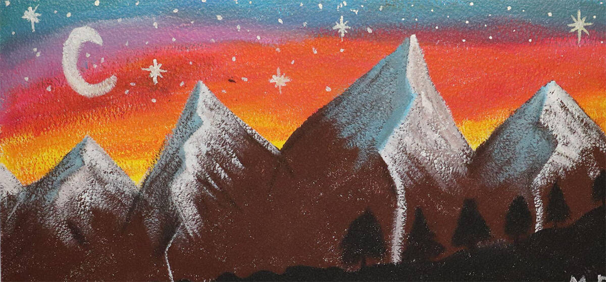 Delta Mountains, by Mason Elanik of Moose Kerr School, age 9. Send your artwork in to the Inuvik Drum and we聮ll showcase it in this space in a future edition! Photo courtesy of Dan Summers