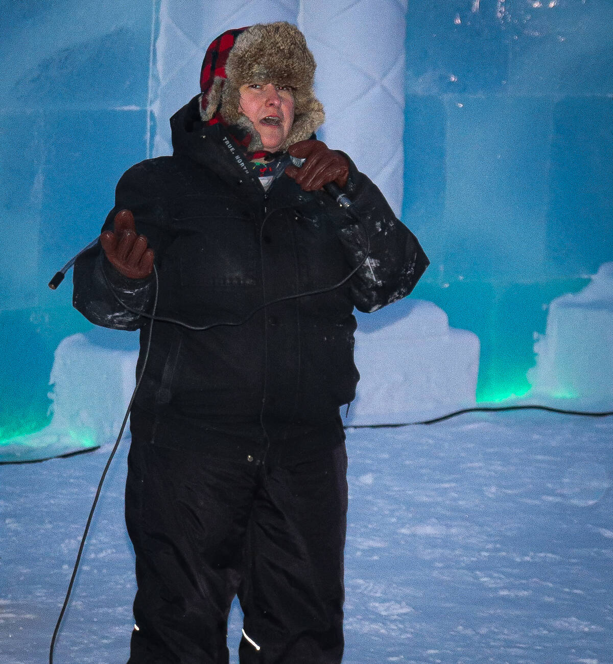 Skye Plowman doing an opening skit to kick off the show. Ethan Butterfield/NNSL photo
