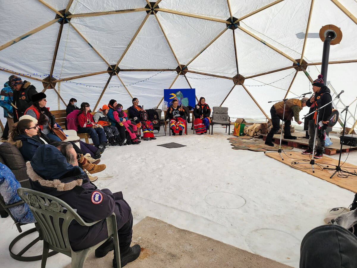 Robert Tatti speaking to a crowd of spectators regarding challenges in his life. Ethan Butterfield/NNSL photo