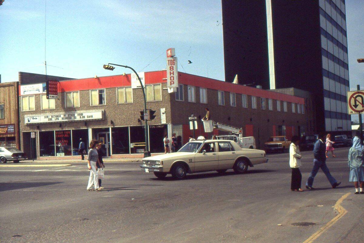 Murray Glicks grandfather built the Gold Range in 1957 and then the 50/50 Mini Mall: YK Radio on one side and my moms and Liz Maybrodas YK Tog Shop on the other he said. Photo courtesy of Kenneth Huss