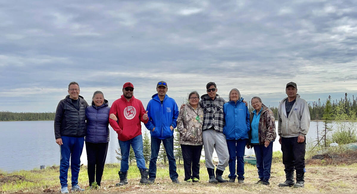 From left, Roy Erasmus, Jean Erasmus, Travis Jerome, Abe Bonnetplume, Joanne Tetlichi, Steven Gruben, Dolly Charlie, Debbie Jerome and Steven Tetlichi. Photo courtesy of Steven Gruben
