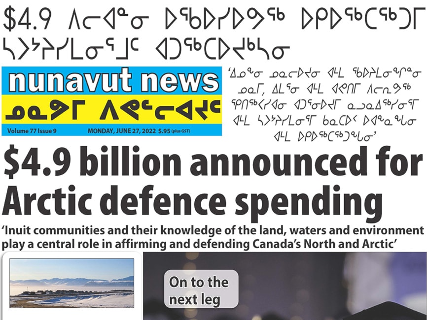 Nunavut June 27 front page crop
