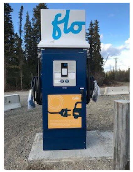 An EV charging station along a roadway in the Yukon. The stations used are good to -40C and there will soon be more of them in the GNWT thanks to a $414,000 investment from the federal government. NNSL file photo