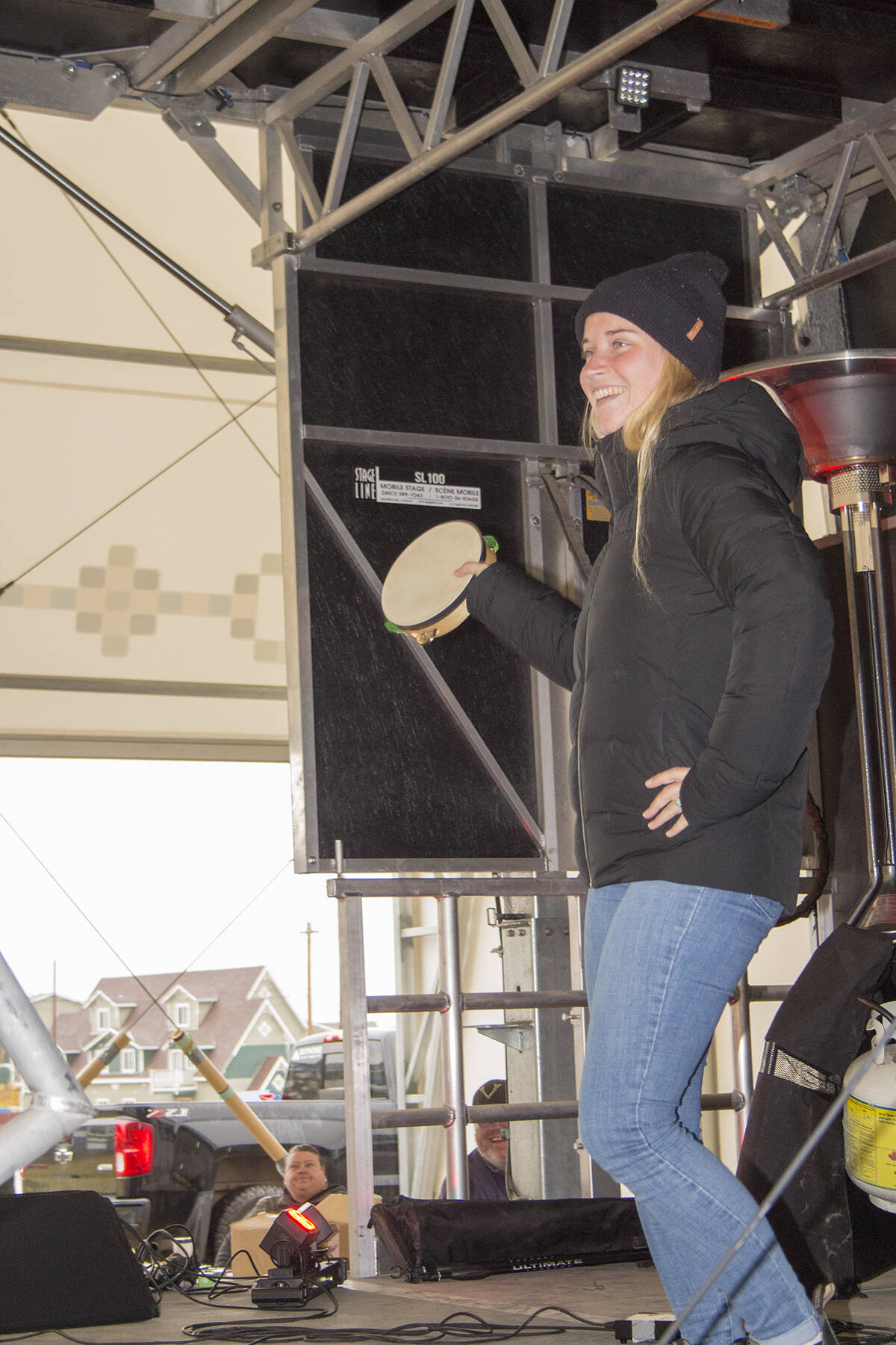 Constance Lollemand brought a tambourine along with her classic fall fashion. Eric Bowling/NNSL photo