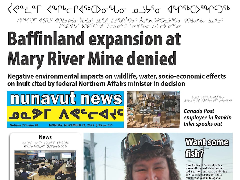 Nunavut News fold Nov. 21