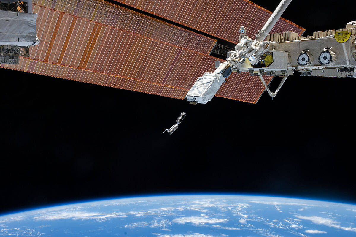                                             An image showing how the CubeSATs will be launched from the International Space Station. Image courtesy of NASA          