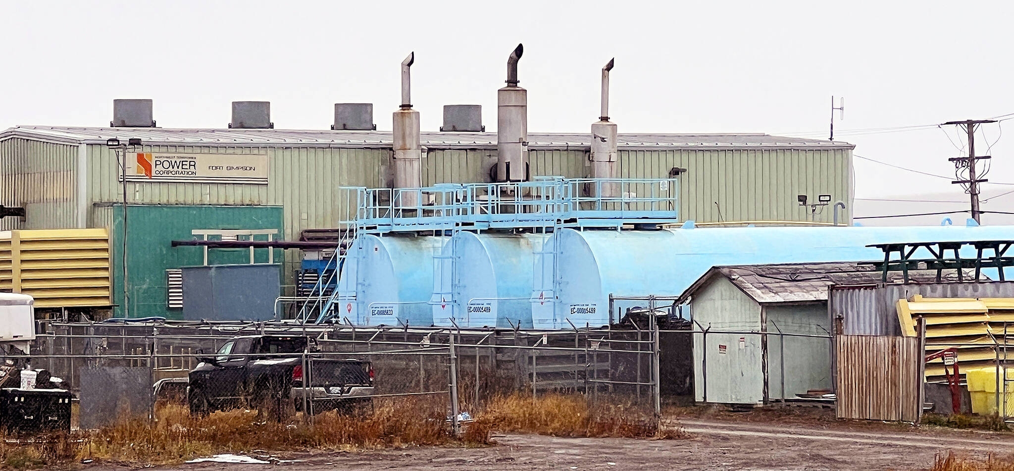 Fort Simpson residents are used to the constant drone from the four diesel generators inside the community聮s power plant. A football-field-sized solar energy project installed in 2012 provides up to 15 percent of Fort Simpson聮s power needs, but diesel fuel is still needed until a reliable and viable alternative can be found. Photo by James O聮Connor
