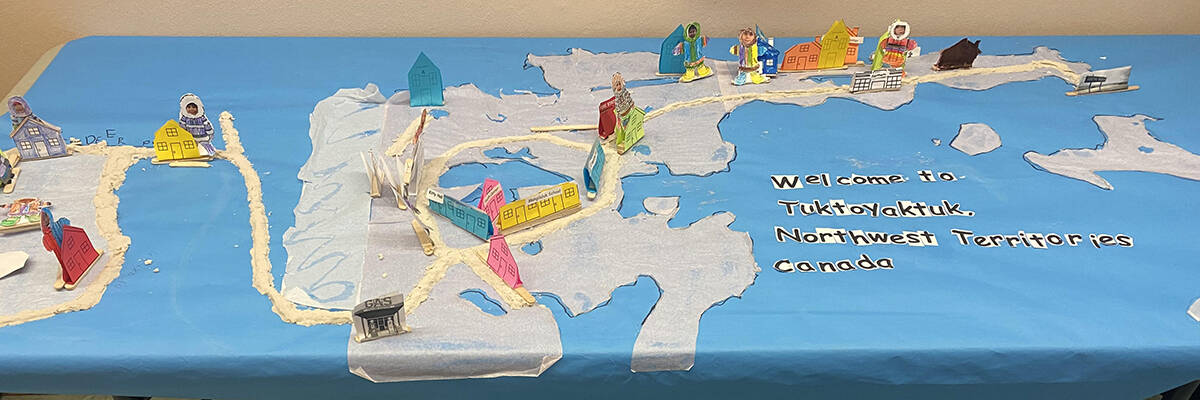 Tuktoyaktuk in 3D by the Mangilaluk School Grade 2 class. Send your artwork to Inuvik Drum and weÂ’ll showcase it in this space in a future edition. Photo courtesy of Beaufort Delta District Education Council
