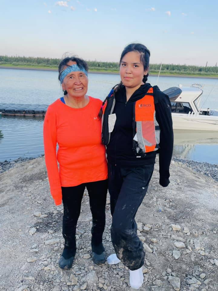 Elder Melba and her granddaughter Blaise Mitchell teamed up to take on the challenge - the pair were on the river for 22 hours. Photo courtesy of Jacqueline Arey