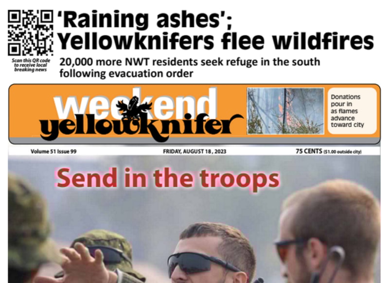 Yellowknifer cropped front page Aug. 18, 2023