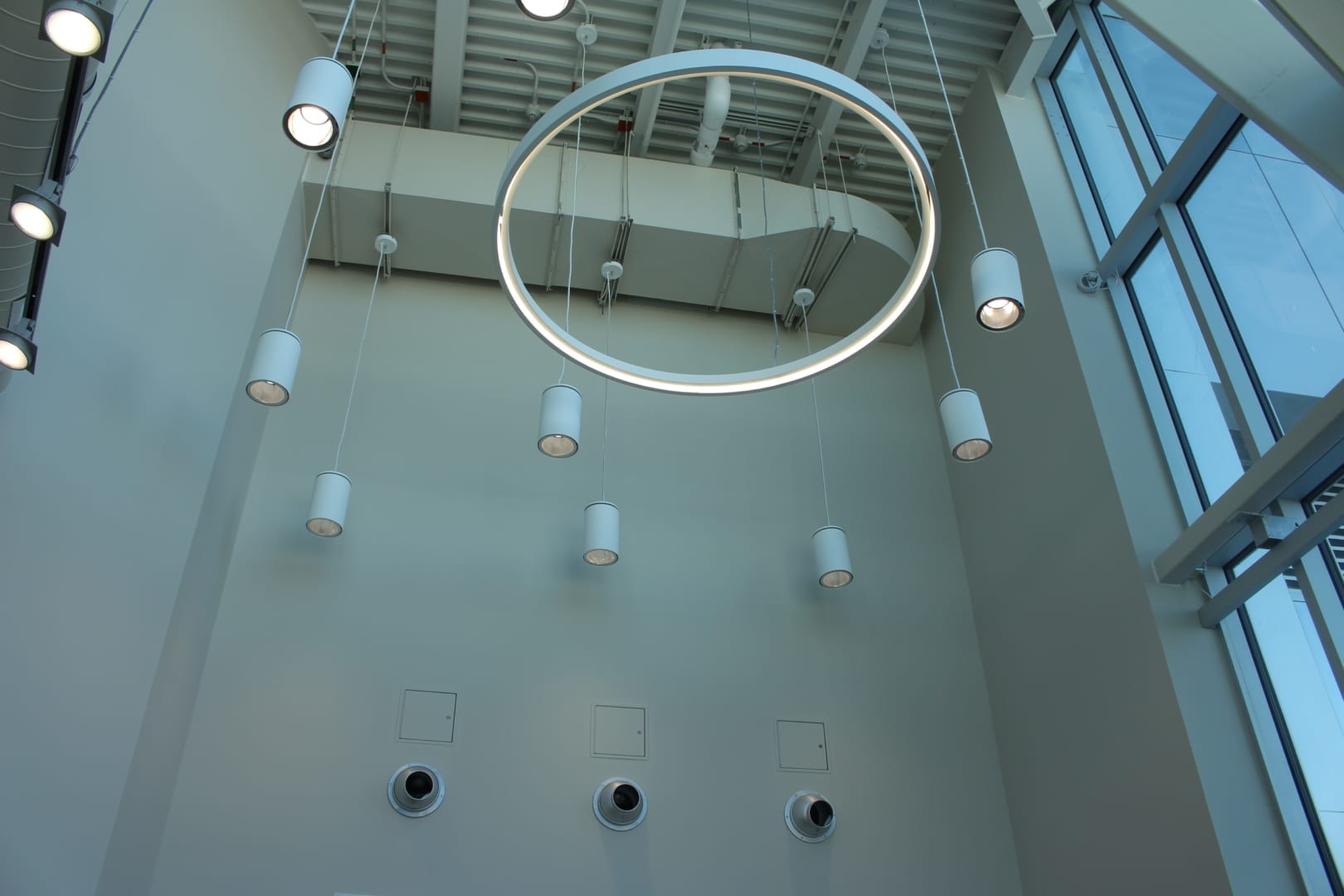 The light fixtures and ventilation system specifically designed to accommodate smudging in the multi-faith sacred room on the main floor of Stanton. Brett McGarry / NNSL photo