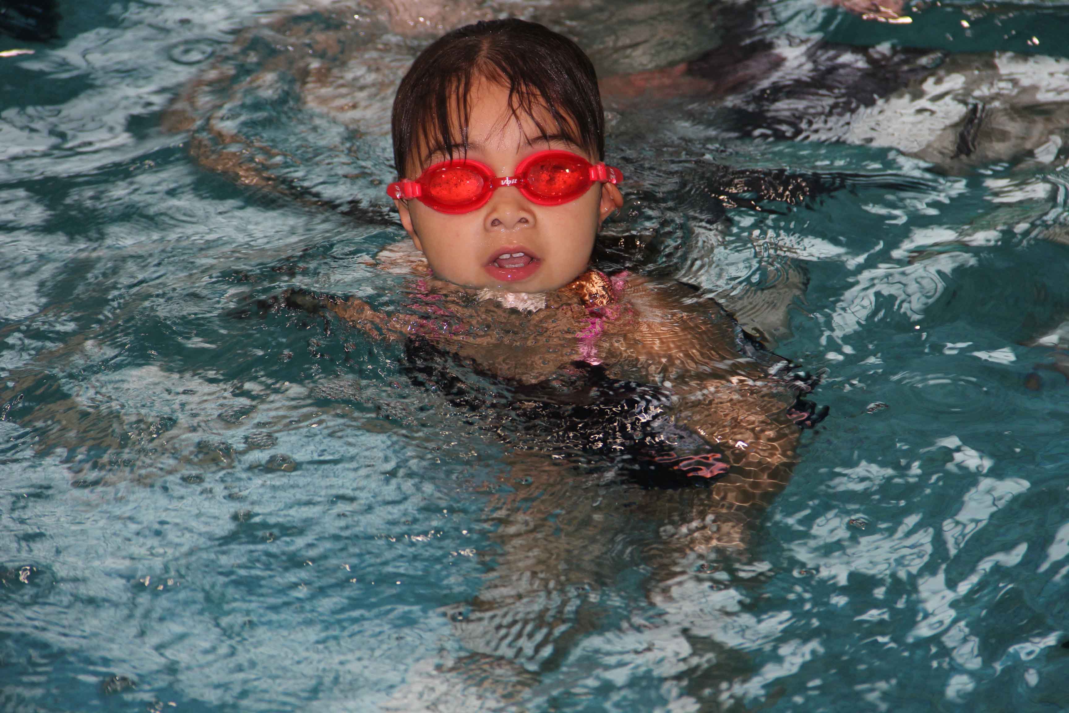 Seven-year-old Kaislea King participates in Making Waves, which were two days of activities last week at the swimming pool sponsored by the Mackenzie Recreation Association. Paul Bickford/NNSL photo
