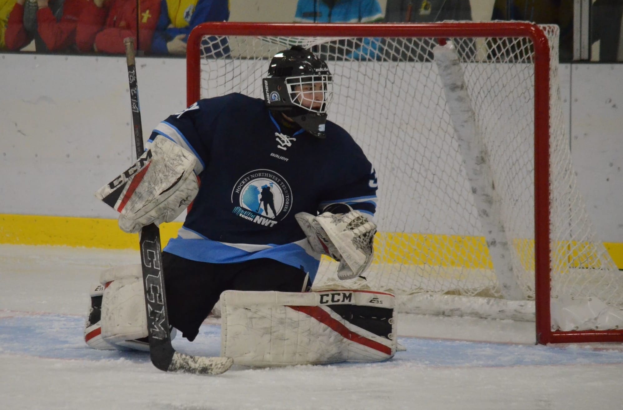 Here's Liam Tereposky from the 2018 Arctic Winter Games. What do you notice on the front of his jersey? That's right Team NWT, the way it should be. Team NT just doesn't sound right. 窪蹋勛圖厙 file photo
