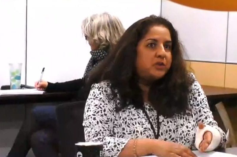 Cate Sills, left, special advisor to the deputy minister of health and social services, and chief public health officer Dr. Kami Kandola appear before the Standing Committee on Accountability and Oversight on Wednesday to speak about the Covid-19 vaccine rollout. Kandola said travel restrictions might not be lifted until near the end of 2021, depending on the progress of Covid-19 vaccinations across Canada. GNWT image