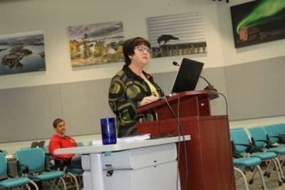 Sharolynn Woodward, director of corporate services, delivers a presentation on the proposed 2018 city budget during a meeting of the Municipal Services Committee in 2017. NNSL file photo