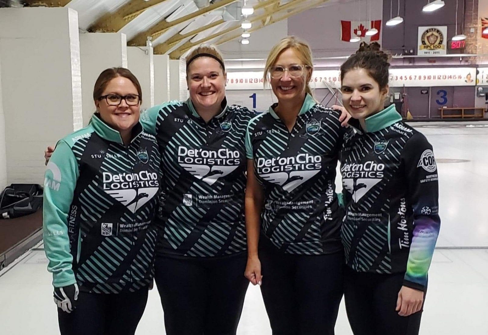 Kerry Galusha, left, and her rink of Shona Barbour, Jo-Ann Rizzo and Sarah Koltun narrowly missed out on another final after falling in a close semifinal at the StuSells Toronto Tankard on Sunday. photo courtesy of Team Galusha