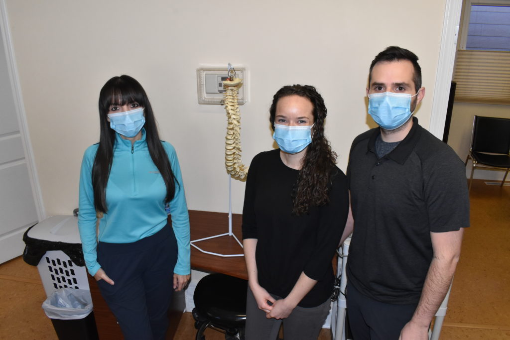 Grecia Delgadillo, left, Amanda Tritton and Adam Bailey will continue their virtual appointments with clients for the foreseeable future as it lets them reach more people in other NWT communities. Blair McBride/NNSL photo