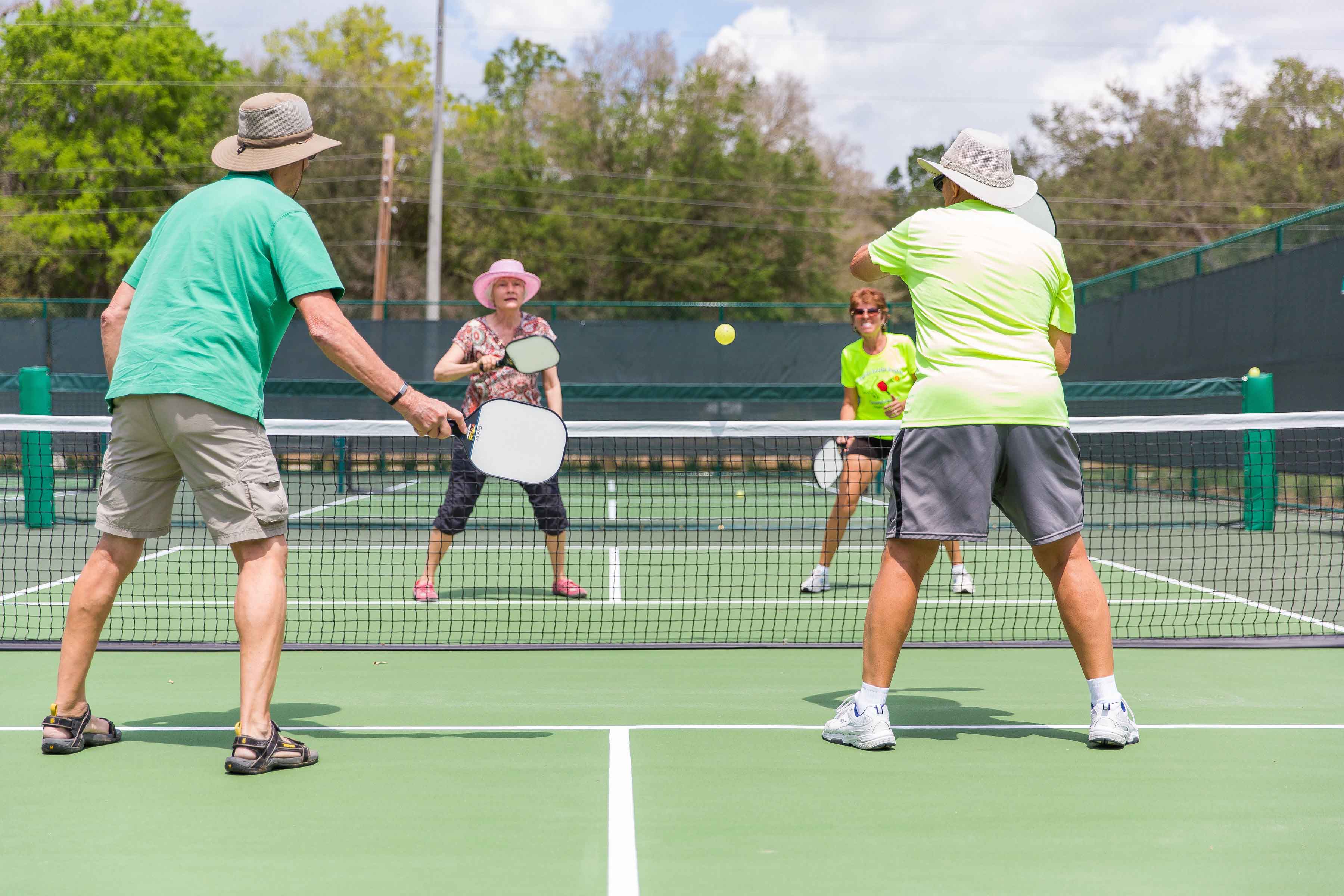 Pickleball, which features elements of tennis, table tennis and badminton, will be introduced to Hay River this spring at the Rec Centre. The game has been growing in popularity elsewhere, especially among older adults. Photo courtesy of Wikipedia Commons