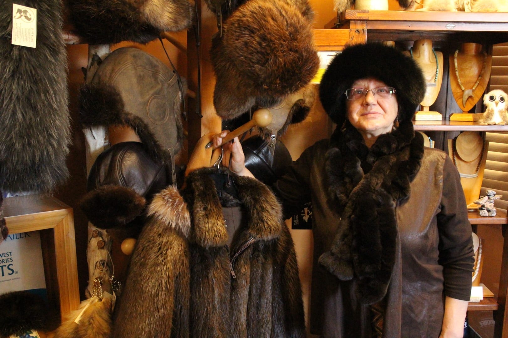 Kristine Bourque, who has spent much of her life working with furs, says she loves her work and will continue to craft after retirement. Brett McGarry / NNSL photo