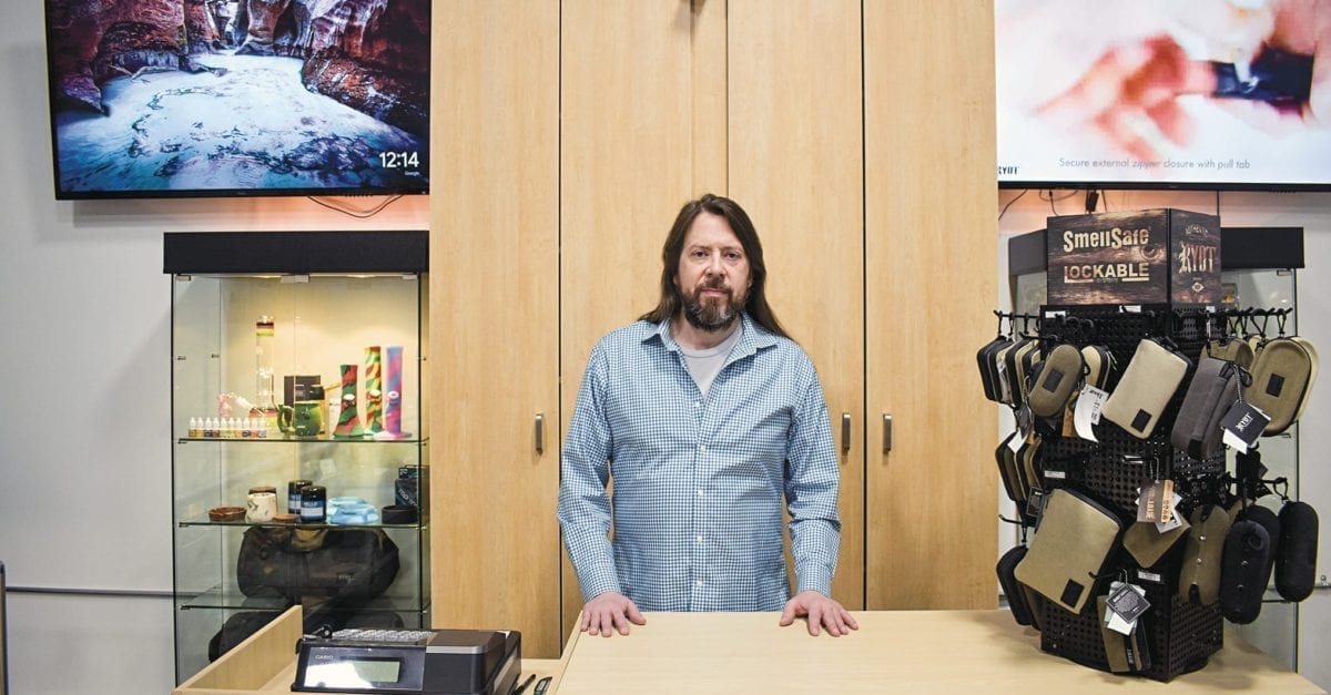 John Maduke staffs the counter at ReLeaf NT, which will begin selling cannabis products out of its 51 Street store. NNSL photo