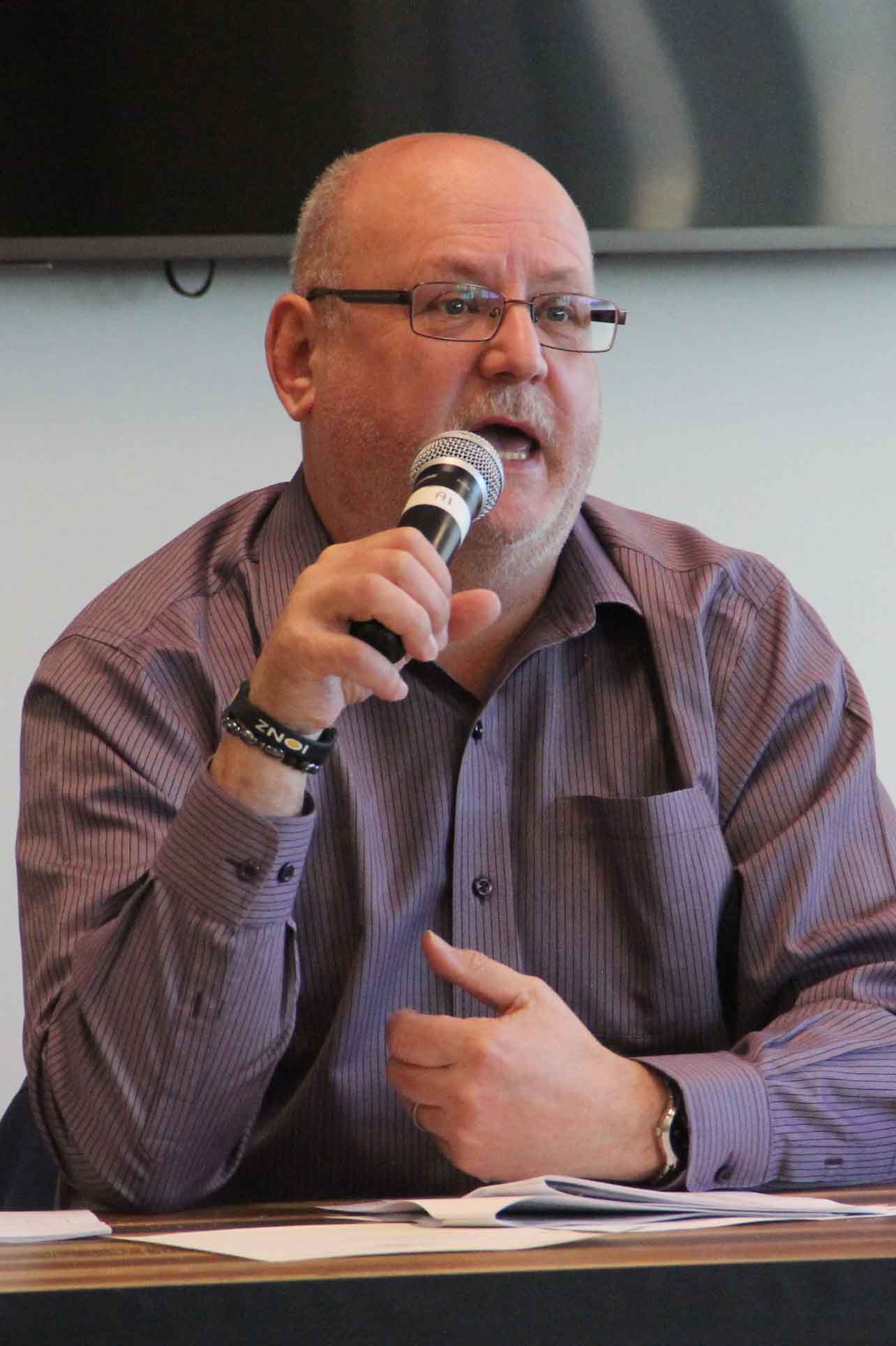 Shane Thompson, the MLA for Nahendeh and the chair of the Legislative Assembly's Standing Committee on Social Development, was in Hay River May 14 for a public hearing on two new bills. Paul Bickford/NNSL photo