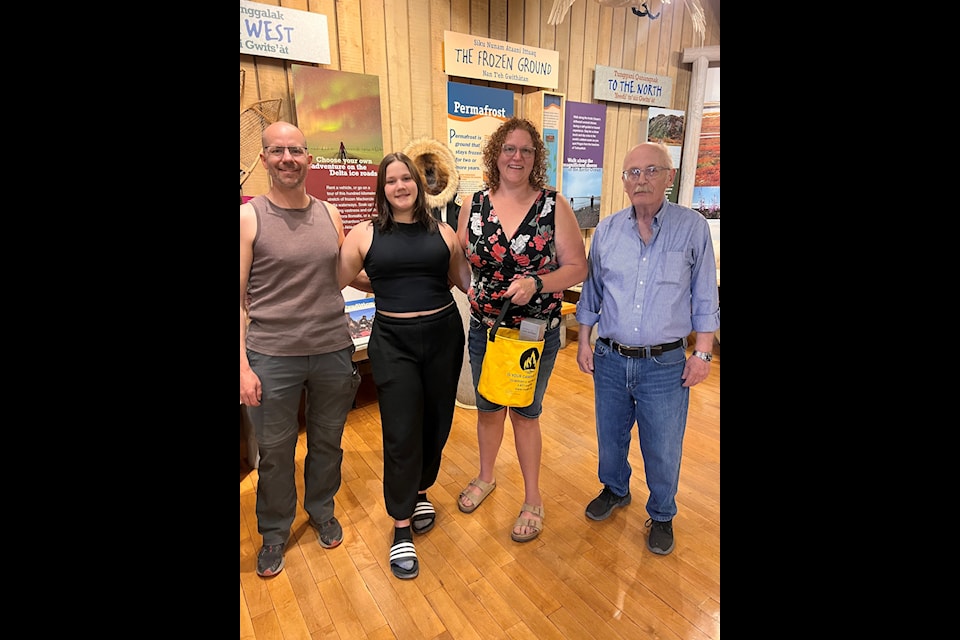 Our Tourists of the Week are Nathan, Georgia and Alanna MacDonald from Nipawin, Sask, who are joined by Town of Inuvik Mayor Clarence Wood. The trio drove up the Dempster Highway and camping along the way.