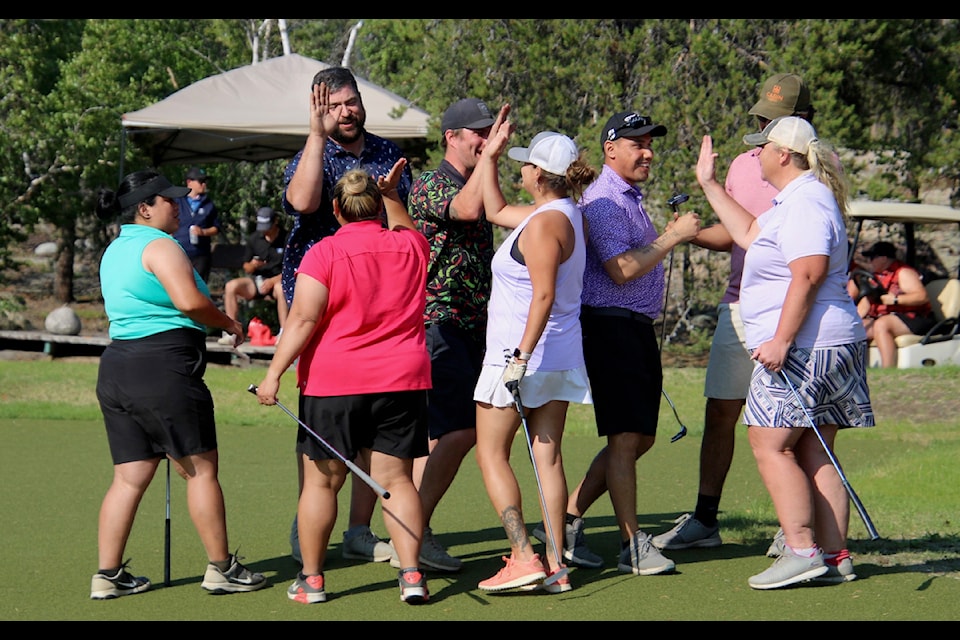There was an abundance of camaraderie on the golf course during the RBC PGA Scramble held Saturday at the Yellowknife Golf Club. There were 11 teams registered for a chance to secure a place in the regional qualifier being held in Alberta. Jill Westerman/NNSL photo