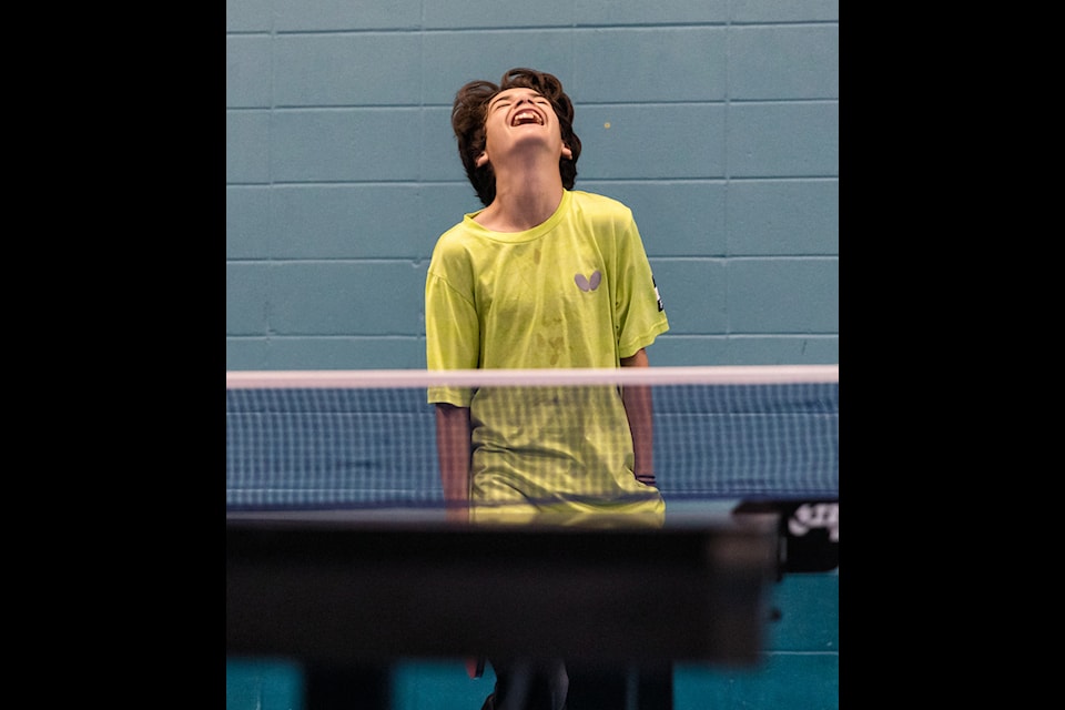 Carter Sadowick reacts after a rally. Photo courtesy of Thorsten Gohl