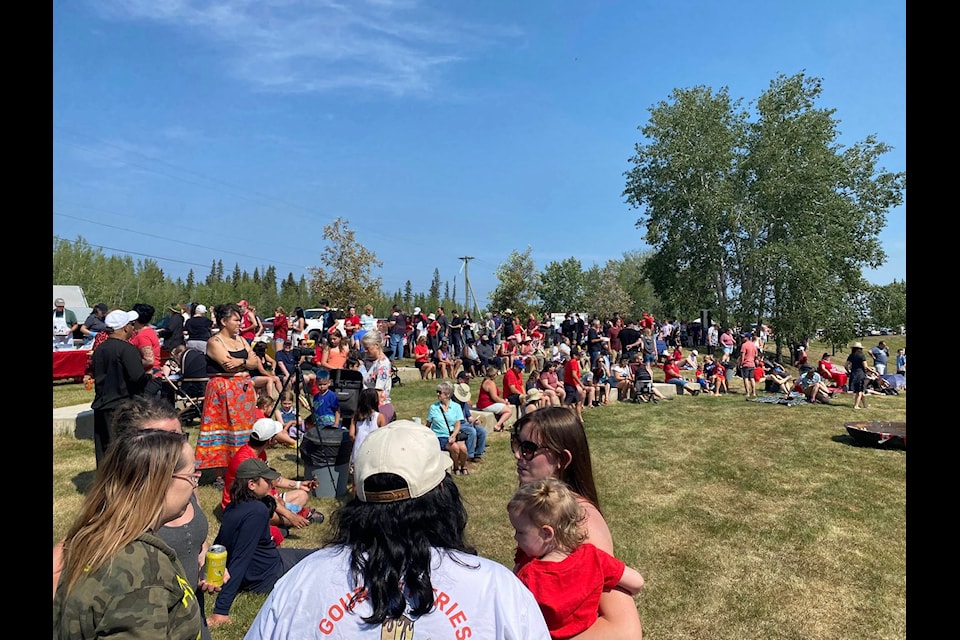 Residents jockey for a seat on the hill in Hay River as performers take the stage. Photo courtesy Town of Hay River