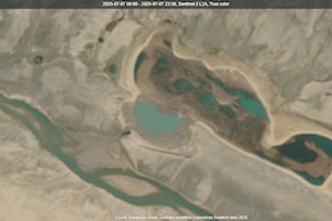 Lake near Sachs Harbour drains in less than a month