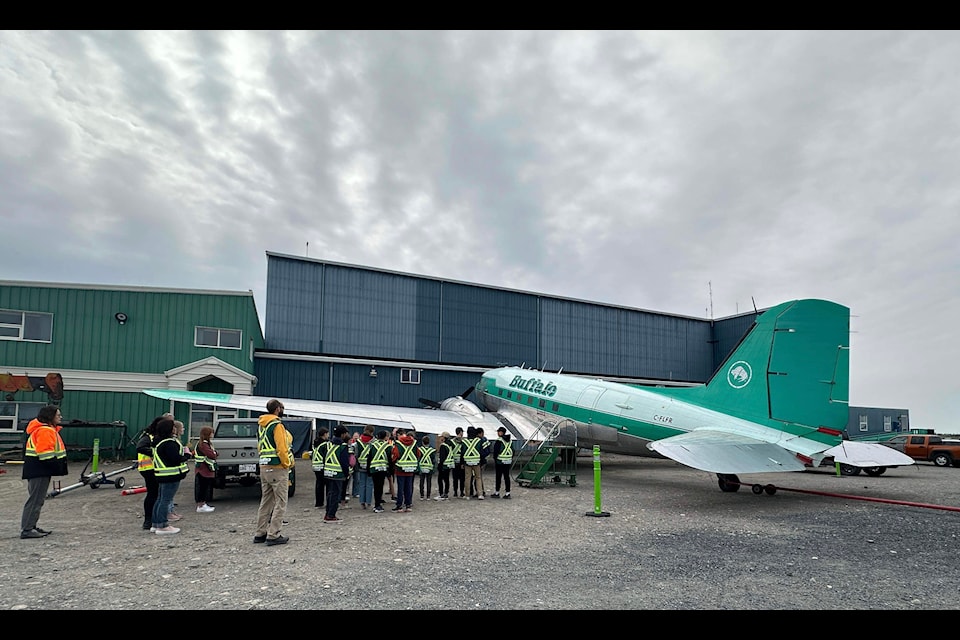 A group of Yellowknife youth attended the Elevate Aviation event last week to hear speakers from the industry and they were given tours of local airlines, including Buffalo Air. 