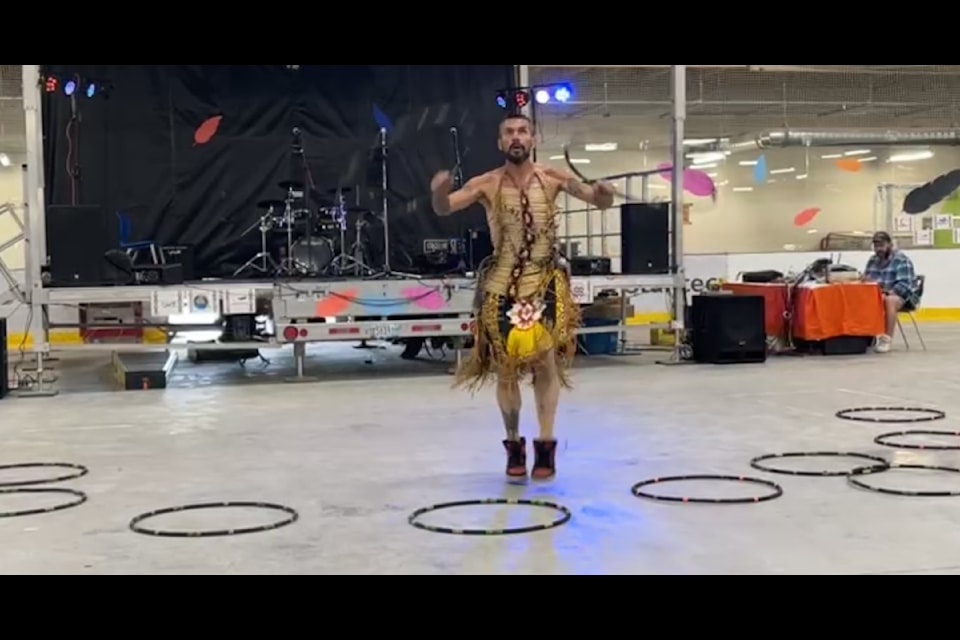 A hoop dancer performs for the crowd. Photo courtesy Danielle Antoine
