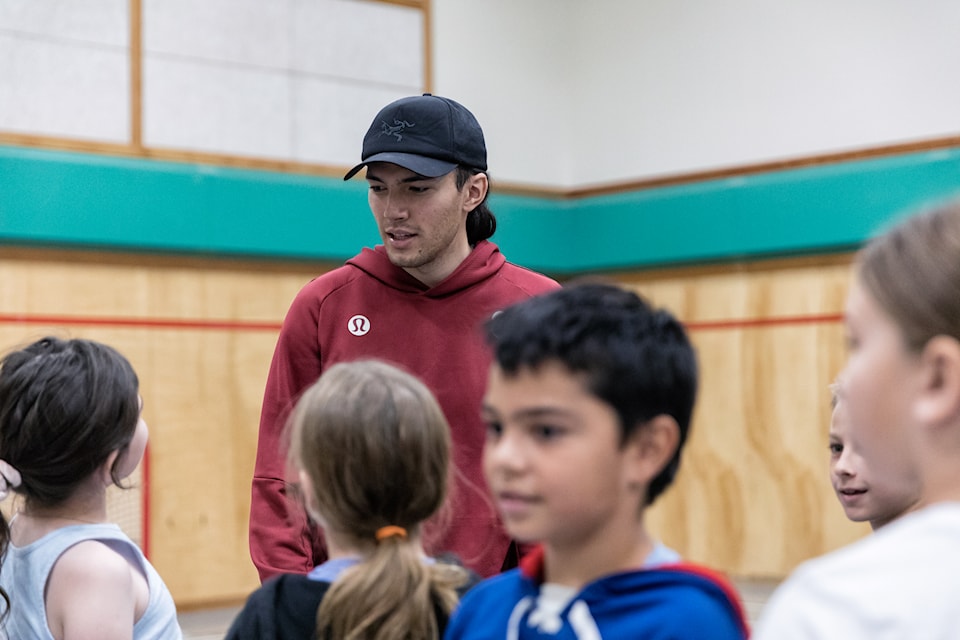 Olympian Liam Gill paid a visit to Harry Camsell School earlier this month to talk to students. Photo courtesy of Thorsten Gohl