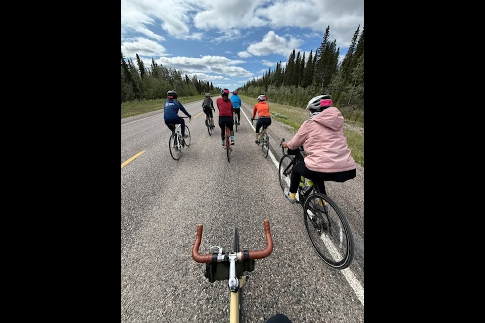 Cyclists encountered numerous challenges along the 500-km drive to Hay River from Yellowknife recently, but they experienced SAӰӴýsomething fantasticSAӰӴý said organizer Charmaine Routery. Photo courtesy of Tim Wang