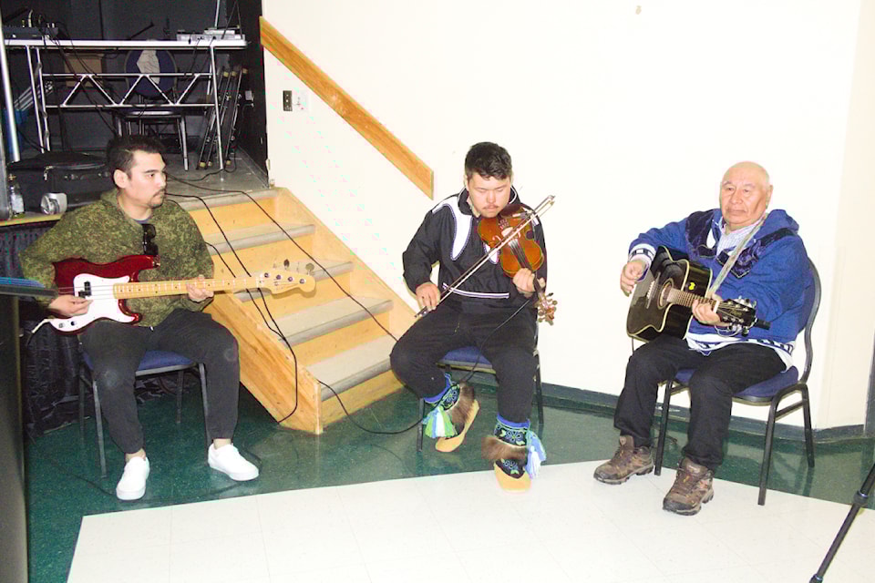 Nolan Kasook, Ty Kisoun and Angus Alunik of the Delta Good Times Band welcomed guests to the ceremony.